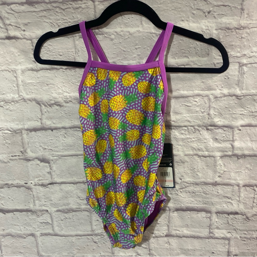 NWT Speedo Pineapple One Piece Swimsuit Size 10